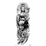 Popxstar New Year's Day Valentine's Day Waterproof Temporary Tattoo Sticker for Men Women Totem Geometric Full Arm Large Size Sleeve Tatoo Fake Tatto Flash Tattoos