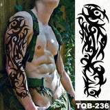Popxstar Large Arm Sleeve Tattoo Lion Crown King Rose Waterproof Temporary Tatoo Sticker Wild Wolf Tiger Men Full Skull Totem Tatto
