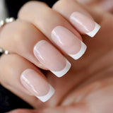 Popxstar Holo Glitter Pink Nude French Ballerina Coffin False Nails Gradient Natural Press on Fake Nails Tips Daily Office Finger Wear