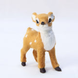Popxstar Simulation Polyethylene Animal Sika Deer Reindeer Xmas Home Decor Lying Miniatures Christmas Elk Scene Arrangement Props Lying