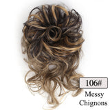 Popxstar  vScrunchies Messy Hair Bun Chignon Hair Band Elastic band bundle Hairpiece Tail For Women Synthetic Wrap Curly Ponytail