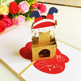 Popxstar 3D Pop UP Santa Cards Marry Christmas Greeting Cards Party Invitations Gifts New Year Greeting Card Anniversary Gifts Postcard
