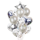 Popxstar 14Pcs Multi Confetti Balloon Happy Birthday Party Balloons Rose Gold Helium Ballons Boy Girl Baby Shower Party Supplies