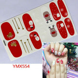 Popxstar 14Tips/Sheet Christmas/Halloween Nail Art Stickers Festival Pumpkin Wraps Waterproof Full DIY Manicure Accessories YMX Series