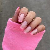 Popxstar spring centerpiece ideas short square acrylic nails spring dip nails 24pcs Mid Length Fake Nails Ballet Removable Wear Full Cover Coffin Artificial Manicure Patch False Nail Tips with Glue