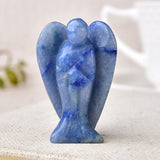 Popxstar 1PC Natural Crystal Guardian Angel Figurine Amethyst Rose Quartz Colorful Healing Stone Gem Craft Gift Home Decor Ornaments