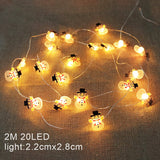 Popxstar Christmas Tree Lights Decorations Santa Claus Snowflake Snowman  LED Fairy Lights Hanging Garland Xmas Home Decor New Year