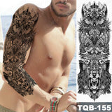Popxstar Large Arm Sleeve Tattoo Japanese Dragon Prajna Waterproof Temporary Tatto Sticker Mechanical Body Art Full Fake Tatoo Women Men