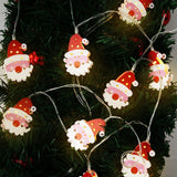Popxstar Christmas Tree Lights Decorations Santa Claus Snowflake Snowman  LED Fairy Lights Hanging Garland Xmas Home Decor New Year