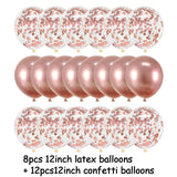 Popxstar Rose Gold Wedding Birthday Party Balloons Happy Birthday Letter Foil Balloon Baby Shower Anniversary Event Party Decor Supplies