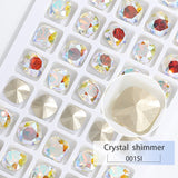 Popxstar K9 Glass Crystals Crafts Pointback Loose Stones Square Crystals For Clothes Bags DIY Jewelry Decoration Garments Strass
