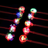 Popxstar 30 Pcs Halloween Flash LED Necklace Christmas LED Light Up Necklace Pendent for Teens Girls Adult Birthday Christmas Party Gift