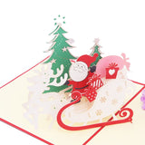 Popxstar 3D Pop UP Santa Cards Marry Christmas Greeting Cards Party Invitations Gifts New Year Greeting Card Anniversary Gifts Postcard