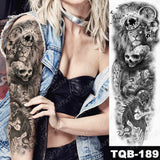 Popxstar Large Arm Sleeve Tattoo Japanese Dragon Prajna Waterproof Temporary Tatto Sticker Mechanical Body Art Full Fake Tatoo Women Men