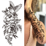 Popxstar Black Forest Tattoo Sticker For Men Women Children Tiger Wolf Death Skull Temporary Tattoo Fake Henna Skeleton King Animal Tatoo
