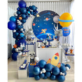 Popxstar 89pcs Outer Space Party Rocket Astronaut Foil Balloons Galaxy Theme Party Boy Birthday Party Decoration Air Globals Kids Favor