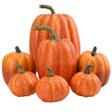 Popxstar 12pcs Artificial Pumpkin Velvet Plush Material Soft Fake Pumpkin Autumn Harvest Thanksgiving Halloween Decoration