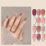 Popxstar Valentine's Day 7.3ml Summer Pudding Gel Nail Polish Transparent Jelly Polish Top Coat Soak Off UV Gel Art Nail Varnish Semi Permanent