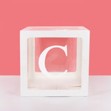 Popxstar A-Z letter Name Transparent Balloon Box BABY ONE Blocks Boy Girl Party Gift Box Wedding Decoration Baby Shower Birthday Party