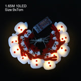 Popxstar Christmas Tree Lights Decorations Santa Claus Snowflake Snowman  LED Fairy Lights Hanging Garland Xmas Home Decor New Year