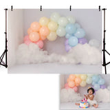 Popxstar Newborn kids Portrait cake smash Photography Backdrop 1st Birthday spring floral pink balloons birdcage photo background studio