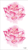 Popxstar Waterproof Temporary Tattoo Sticker Lotus Colorful Feather Leaves Butterfly Flash Tatoo Female 3D Body Art Child Fake Tatto Male