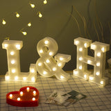 Popxstar DIY LED Letter Night Light Creative 26 English Alphabet Number Battery Lamp Romantic Wedding Party Decoration