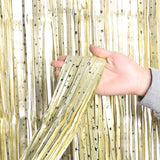 Popxstar New Arrival 2-3M Wedding Party Backdrop Decoration Frosted STAR Curtains Fringe Tinsel Foil Matte Curtain Birthday Party Drapes