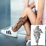 Popxstar Africa Serengeti Lion Temporary Tattoo Black Indian Warrior Waterproof Flash Tattoo Sticker Tribal Mighty Tiger Tatoo Men Women