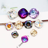 Popxstar K9 Glass Crystals Crafts Pointback Loose Stones Square Crystals For Clothes Bags DIY Jewelry Decoration Garments Strass