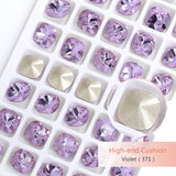 Popxstar K9 Glass Crystals Crafts Pointback Loose Stones Square Crystals For Clothes Bags DIY Jewelry Decoration Garments Strass