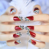 Popxstar Holo Glitter Pink Nude French Ballerina Coffin False Nails Gradient Natural Press on Fake Nails Tips Daily Office Finger Wear