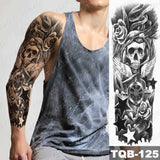 Popxstar Large Arm Sleeve Tattoo Japanese Dragon Prajna Waterproof Temporary Tatto Sticker Mechanical Body Art Full Fake Tatoo Women Men
