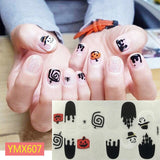 Popxstar 14Tips/Sheet Christmas/Halloween Nail Art Stickers Festival Pumpkin Wraps Waterproof Full DIY Manicure Accessories YMX Series