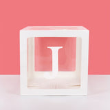 Popxstar A-Z letter Name Transparent Balloon Box BABY ONE Blocks Boy Girl Party Gift Box Wedding Decoration Baby Shower Birthday Party