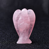 Popxstar 1PC Natural Crystal Guardian Angel Figurine Amethyst Rose Quartz Colorful Healing Stone Gem Craft Gift Home Decor Ornaments