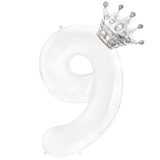 Popxstar 40inch Rose Gold Silver Crown Number Foil Balloons 1st 3st Birthday Party Wedding Balloon Supplies Baby Shower Air Globos Decor