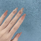 Popxstar spring centerpiece ideas short square acrylic nails spring dip nails 24Pcs Shiny Glitter Detachable False Nails Long Ballerina Pink Wearable Fake Nails Full Cover False Nail Tips with glue design
