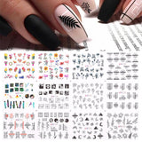 Popxstar spring centerpiece ideas short square acrylic nails spring dip nails Harunouta 12Pcs Sweet Love Heart Nail Water Decals Valentines Manicure Letter Flower Leaf Sliders for Nails Accessories