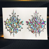 Popxstar 3D Gem Chest Paste Glitter Diamond Tattoo Sticker Woman Nipple Shining Jewelry DIY Ornament For Wedding Bride Breast Decoration