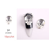 Popxstar 1/2/3mm Spikes Metal Studs Conical Shape Punk Style Flat Back Rivets Halloween 3D Alloy Nail Art for Decoration