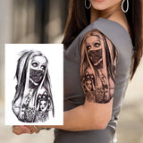 Popxstar Africa Serengeti  Black Indian Warrior Waterproof Flash Tattoo Sticker Tribal Mighty Tiger Tatoo Men Women