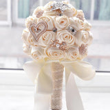 Popxstar Hot artificial wedding bouquets hand made flower crystal bridal wedding bouquets for wedding decoration