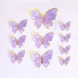 Popxstar Valentine's Day 10Pcs Happy Birthday Cake Topper Cake Decorating Handmade Painted Butterfly Cake Topper for Wedding Birthday Baby Shower Party