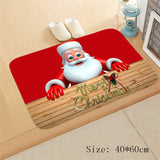 Popxstar Christmas Red Truck Gnome Santa Merry Christmas Mat Outdoor Carpet Christmas Decorations for Home Navidad New Year Gifts