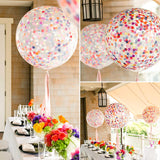 Popxstar Giant 36inch Clear Balloons Transparent Confetti (10g) Globos Wedding Birthday Party Decoration Larger Helium Balloons Supplies