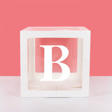 Popxstar A-Z letter Name Transparent Balloon Box BABY ONE Blocks Boy Girl Party Gift Box Wedding Decoration Baby Shower Birthday Party