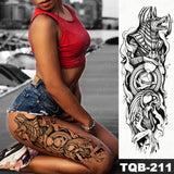 Popxstar Large Arm Sleeve Tattoo Lion Crown King Rose Waterproof Temporary Tatoo Sticker Wild Wolf Tiger Men Full Skull Totem Fake Tatto