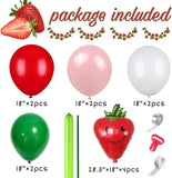 Popxstar 125 Pieces Of Pink Red Green Dots Strawberry Aluminum Mold Balloon Garland Arch Set Baby Shower Girl Birthday Party Decoration