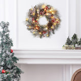 Popxstar Christmas Decor LED Luminous Simulation Wreath Wall Door Hanging New Year Gift Durable Multiple-Uses Lovely Wreath Art Crafts